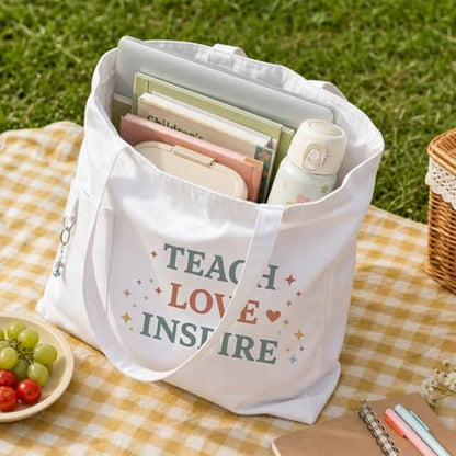 Teacher Tote Bags for Travel Shopping, Teacher Appreciation Gifts - color: Style-2