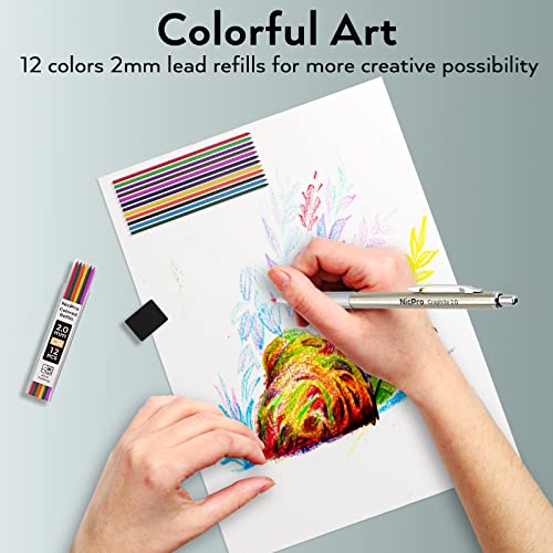 29PCS Metal Mechanical Pencil Set, Professional Drawing Kit in Leather Case | Mechanical Pencil Pack: 0.3 0.5 0.7 0.9 2mm Pencil Holder, (6B 4B 2B HB 2H 4H) Lead, Erasers, for Art Drafting Sketching - color: Gold, size: 1 Count (Pack of 5)