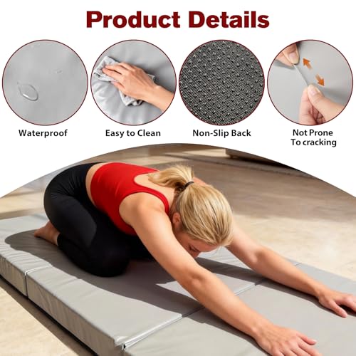 3 Inch Thick Yoga Mat 72 * 32 * 3 inch Extra Thick Exercise Mats Non-Slip Workout Mat for Pilates, Fitness, Gym, Stretching - color: Grey