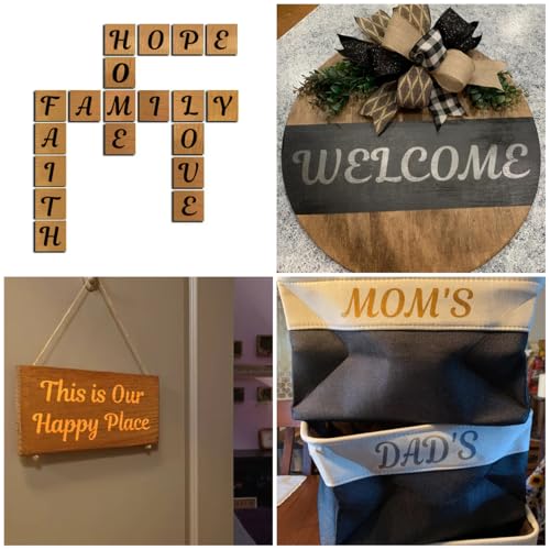 1 Inch Letter Stencils for Painting - 70 Pack Alphabet Letter and Number Stencil Templates with Signs for Painting, Reusable Cursive Alphabet Stencils for Chalkboard Wood Crafts & Wall Decor - size: 1 Inch