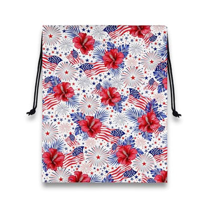 US Flags Gymnasts Grip Bags Patriotic Small Drawstring Bag for Independence Day - color: American Flag Red, size: 12"(H)*9.25"(W)