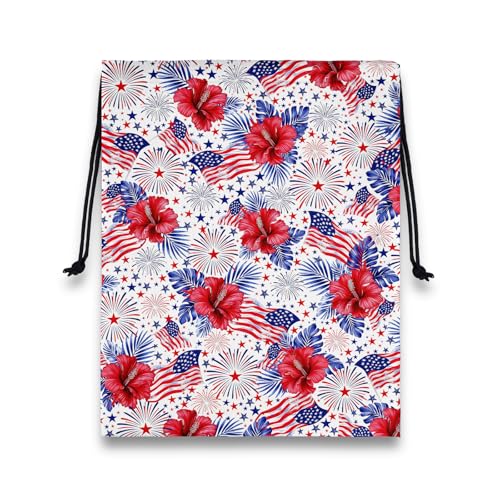 US Flags Gymnasts Grip Bags Patriotic Small Drawstring Bag for Independence Day - color: American Flag Red, size: 12"(H)*9.25"(W)