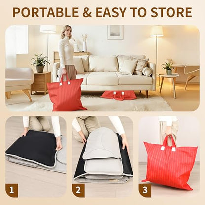 Full Body Massage Mat with Heat,Back Massage Pad with Movable Shiatsu Neck Massager for Bed Sofa,3D Airbags Body Stretching & Lumbar Traction,Portable & Foldable,Gifts for Men Women