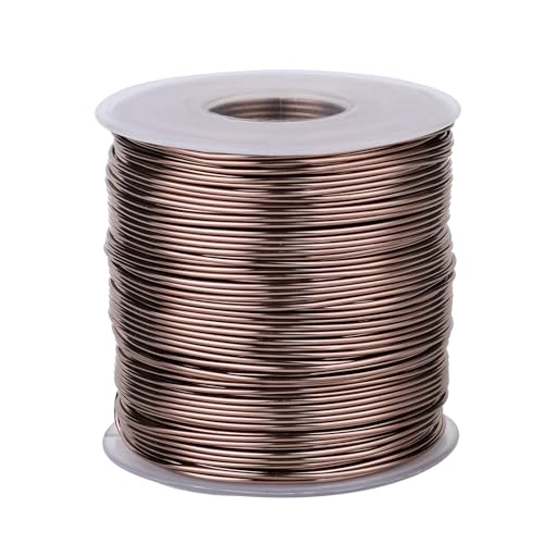 18 Gauge Aluminum Wire for Craft 328FT Brown Bendable Aluminum Wire Bulk | 1mm Flexible Aluminum Armature Crafting Wire Roll for Sculpting DIY Jewelry Making - color: Brown, size: 18 Gauge