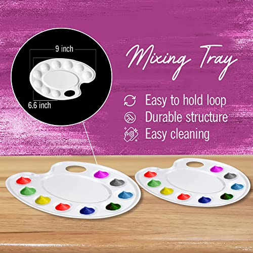 Kids Painting Set, Washable Paint for Toddlers 10 Colors, Art Gift Bundle | Includes 10 Tempera Paints (2 oz Each), 7 Paintbrushes, Paint Palette, Art Smock, Features Non-Toxic, Low-Odor