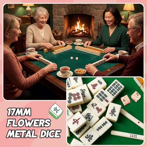 2 Pcs Mahjong Dice Metal, Modern, Rose Gold | D6 Mah Jong Dice,Standard Size Mahjong Dice, Durable Material, Replacement for Lost Dice, Board Game Mahjong Supplies - color: Rose Gold, size: Modern