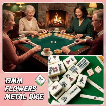 2 Pcs Mahjong Dice Metal, Modern, Rose Gold | D6 Mah Jong Dice,Standard Size Mahjong Dice, Durable Material, Replacement for Lost Dice, Board Game Mahjong Supplies - color: Rose Gold, size: Modern