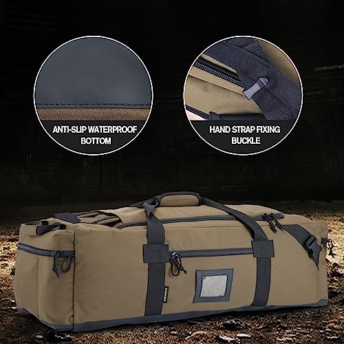 86l Large Duffel Bag For Travel, Gym & Sports - Water Repellent Polyester, Hidden Straps, Shoe Compartment - Perfect Luggage Duffle Bag Or Backpack For Men & Women - color: Brown, size: M