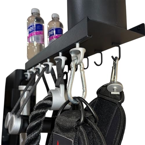 17" Accessory Shelf Compatible with Tonal – Metal Shelf with 6 T-Lock Mounts and 5 Hooks - size: 17" Metal Shelf