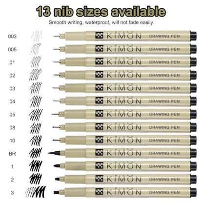 PATIKIL Fineliner Pens, 0.2mm Fine Points Drawing Pen Waterproof Inking Markers Liner Artist Watercolor Supplies Drawing Kit for Adult Sketching Journaling, Pack of 6 - style: 0.2mm Fine Points