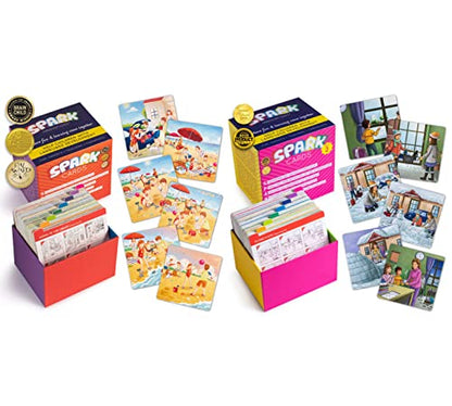 SPARK INNOVATIONS Sequencing and Storytelling Cards, Speech Therapy Game, Special Education Materials, Sentence Building, Problem Solving, English Language Learners (Sequence Cards 1 and 2 Combo) - style: Sequence Set 1 and 2 Combo