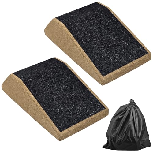 2Pcs Cork Squat Wedge Block, Non-Slip Slant Boards, Ramp Platform for Elevate Heels and Squat Support