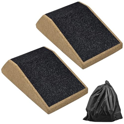 2Pcs Cork Squat Wedge Block, Non-Slip Slant Boards, Ramp Platform for Elevate Heels and Squat Support