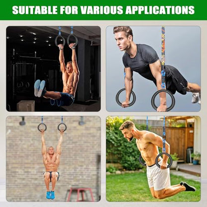 SELEWARE Trapeze Swing Rings, Gymnastics Rings for Swingset - color: 2-pack Trapeze Rings With 7.8" Rope