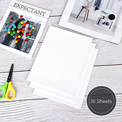 30 Sheets White Sticky Foam Sheets-Foam Tapes Double Sided Adhesive Foams Sheet 3D White Dual-Adhesive Foams Sheet for Scrapbook Crafting DIY Crafts, 3.9 x 5.9 Inch