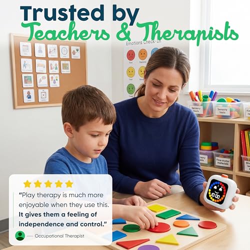 Digital Visual Timer for Kids - Calmer Routines & Transitions | Silent, Rechargeable, 99-Min Clock, Alarm, Countdown & Count-up; For Classroom, Home & Therapy - Builds Focus & Independence - color: White
