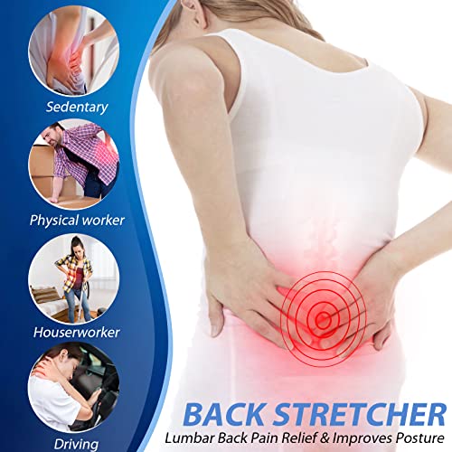 MINOLL Back Stretcher for Lower Back Pain Relief, Multiple Level Adjustable Arch Lumbar Back Cracker Board, Back Cracking Device, Back Massager for Scoliosis, Spine Decompression Support - color: Black