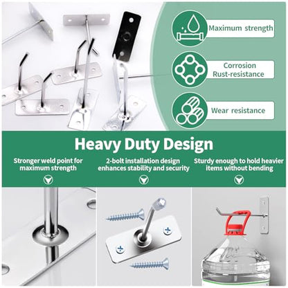 40 Pcs 4"/10CM Stainless Steel Wall Mounted Hooks with Protective Caps and Screws, Coat Bag Hat Utility Hook, Garage Tools Storage Organizer & Hanger for Office Kitchen Home Shop - size: 4" / 10cm