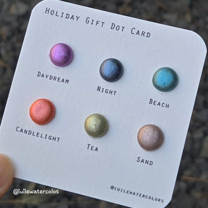 IUILE Handmade Watercolor Paints - Holiday Gift 2024 Dot Card (6 colors). Metallic, Shiny, Shimmer - color: Holiday Gift 2024 Dot