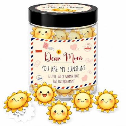Birthday Gifts for Mom, Dear Mom You Are My Sunshine Jar, 60 Positive Notes - color: kat-K-You Are My Sunshine JAR