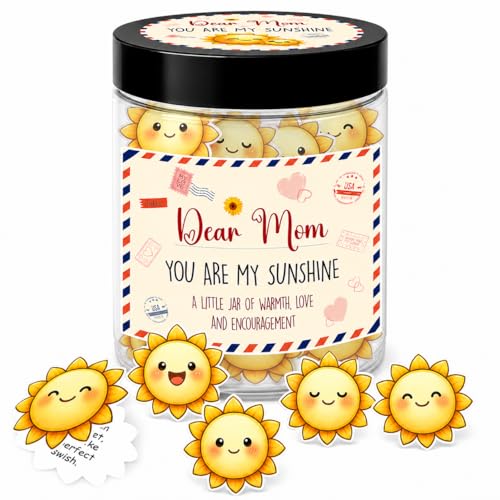 Birthday Gifts for Mom, Dear Mom You Are My Sunshine Jar, 60 Positive Notes - color: kat-K-You Are My Sunshine JAR