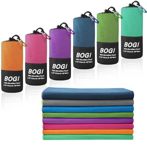 BOGI Microfiber Travel Sports Towel-Quick Dry Towel, Soft Lightweight Microfiber Camping Towel Absorbent Compact Travel Towel for Camping Gym Beach Yoga Swimming Backpacking (S:16''x32'',2Pcs-Hpink) - color: Hot Pink, size: S:16''x32''(2 Pcs)