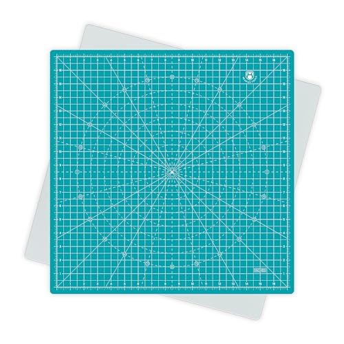 Headley Tools 17"x17" Rotating Cutting Mat, Self Healing Mat with 360-Degree Rotation & Anti-Slip Base, Sewing Board Cutting Mat Perfect for Fabric Quilting Leather Hobby Project, Turquoise - color: Turquoise, size: 17"L x 17"W