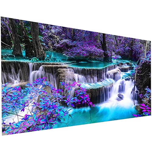 YALKIN Paint by Number for Adults Beginners,DIY Large Size (35.5 x 15.7 inch) Waterfall Paint by Numbers Arts and Crafts Paintwork with Paintbrushes Canvas Oil Painting for Home Decor,Gift - color: Waterfall