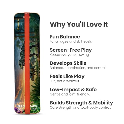 GIBBON SlackBoard, Balance Board Kids & Adults, Slackline Balance Trainer