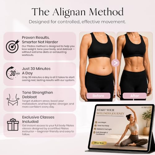 Pilates Kit for Home Workouts with 14” Pilates Ring, 8” Mini Pilates Ball, and 3-Piece Booty Band Set, Pilates Essentials Kit for Women with Guided Workout Video, Home Pilates Equipment - color: PINK