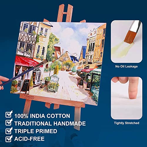Large Canvas for Painting 16x40 Inch 3-Pack, 12.3 oz Triple Primed 100% Cotton Stretched Canvas, Blank Large Canvases for Oil Paint Acrylics Pouring & Wet Art Media - size: 16"x40"(3-Pack), style: Studio