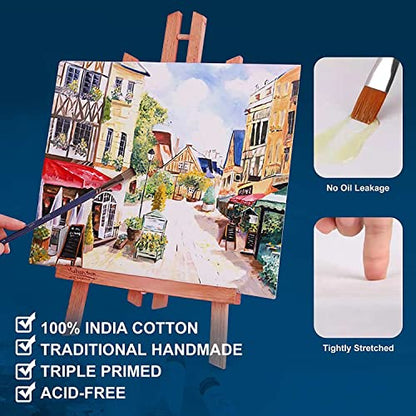 Large Canvas for Painting 16x40 Inch 3-Pack, 12.3 oz Triple Primed 100% Cotton Stretched Canvas, Blank Large Canvases for Oil Paint Acrylics Pouring & Wet Art Media - size: 16"x40"(3-Pack), style: Studio