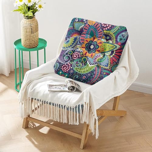 Meditation Cushion, Floor Pillows for Sitting, Meditation Pillow for Tatami Living Room, Yoga Sitting, Floor Pillow in Home & Outdoor, Memory Foam Added, 22x22 Inch - color: Paisley, size: Square