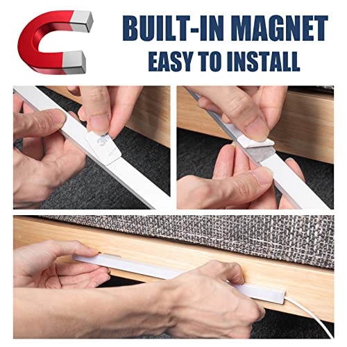 DWEPTU 12 Inch Under Cabinet Light, LED Light Bar, USB Powered, Cool White | 30 LEDs Bright Output, Magnetic Mount, No-Drill Installation for Kitchen, Closet, Shelf - color: Cool White