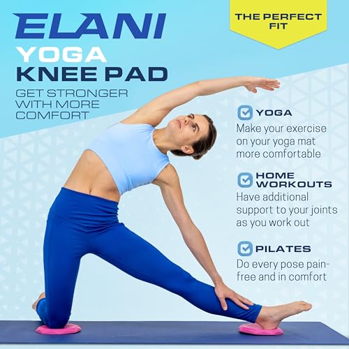 ELANI Knee Pad Cushion (2 Pack) - Extra thick & Comfortable Pilates Support - Pink Yoga Jellies - yoga knee pad cushion extra thick, Yoga Jellies for wrist