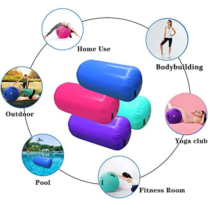 GLANT Air Mat Tumble Track AirSpot - Gymnastics Training Springboard - Round Inflatable Springboard - color: Air Roller-Purple（WIth Pump）, size: (Diam)35.4in*（H）47.3in