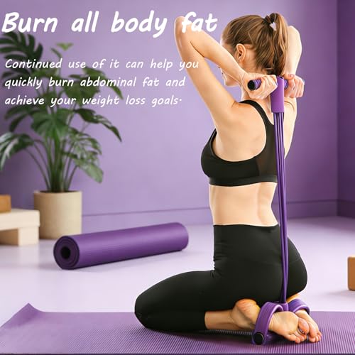Pedal Resistance Band with Handle Multifunction Pedal Resistance Band Upgrade 6/8/10 Tubes Manual Tension Training Pedal Natural Rubber Foot Pedal Resistance Bands - color: purple-6 tubes