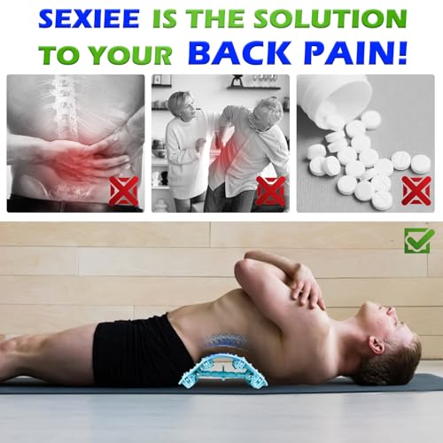 Back Stretcher, Pneumatic Inflatable Lumbar Support Board with Hand Pump & Release Valve, Stepless Height Adjustment, Decompression-Style Stretching, Cracking Device Alternative (Blue) - color: Blue