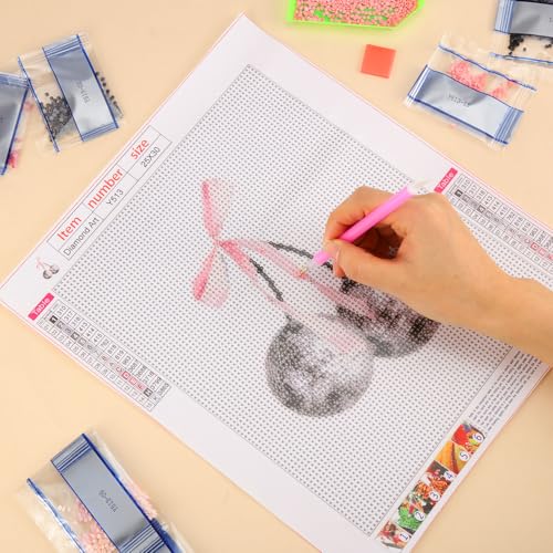 Yeaqee 4 Pcs Pink Bow Diamond Art Kits for Adult DIY Coquette Gem Painting Kit DIY Jewel Diamond Art for Beginners Cute Pink Ribbon Disco 8 Ball Room Decor 5d Craft Wall Decor for Home 10 x 11.8'' - style: Coquette