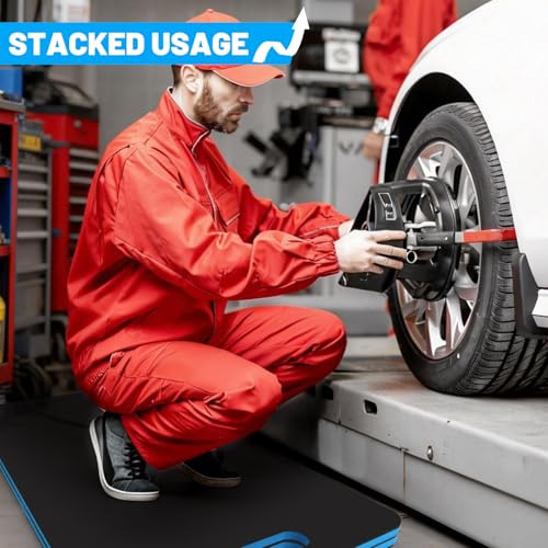 2 Pcs Extra Large Mechanic Kneeling Pad, 39" x 19" Thick Soft EVA Foam Mat with Magnetic Slots for Screws & Accessories, Knee Cushion for Auto Repair, Gardening, Workshop, Exercise,Camping - size: Large