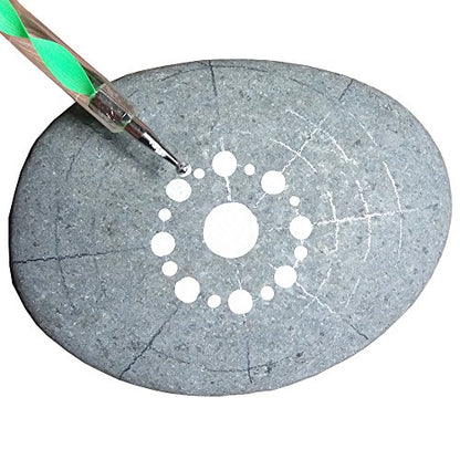 Mandala Rock Painting Pen Dot Dotting Tools Stencil Brush Set 12 PCS Flat Head 4mm 5mm 6mm 8mm 10mm 12mm 14mm Diameter 5 Stylus (set1)