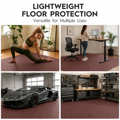 18 Pcs EVA Foam Floor Tiles, Puzzle Exercise Mat Set for Gym - color: Brown