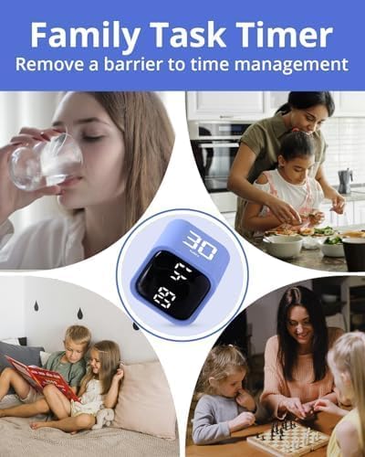 Productivity Timer Flip Gravity Sensor Cube Timer Countdown & Countup,Mute & Vibrate & Sound，5/10/30/60min & Custom Timing, Perfect for ADHD,Work,Learning,Kitchen Cooking (1Blue) - color: Blue