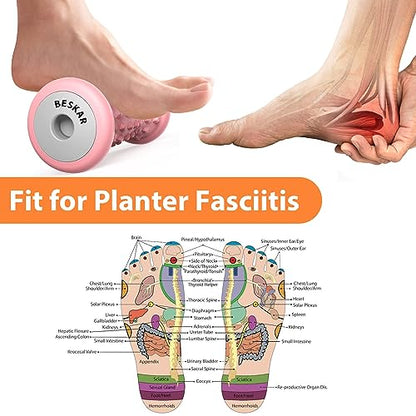 BESKAR Foot Massager Roller for Plantar Fasciitis Relief - color: Pink