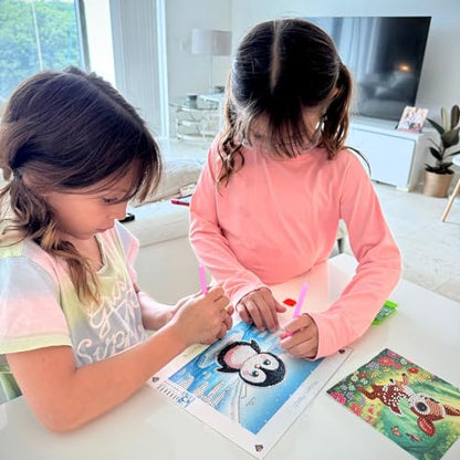 Modern Merch Small Diamond Art Packs Butterfly Deer & Penguin, Animal Diamond Dots for Adults, Jewel Art Painting Kits, Mini Gem Arts and Crafts for Adults, Round Drill 3 Pack Partial Drill - color: Butterfly Penguin Deer