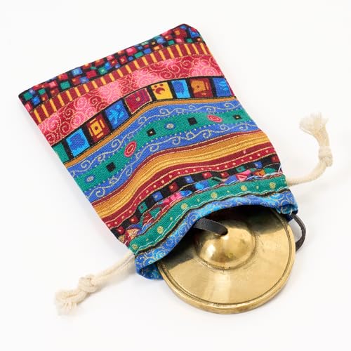Boao Tingsha Meditation Bell with Bag,Smooth Embossed - color: Smooth Embossed