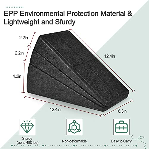 Slant Board 3 Pcs Squat Wedge for Calf Stretching - color: Black