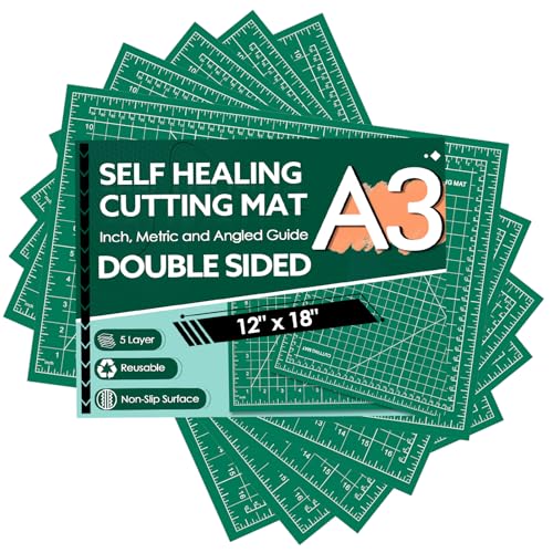 5 Packs Self Healing Cutting Mat Bulk 12"x18" Rotary Cutting Sewing Mats A3 | Cutting Board for Fabric Crafting Sewing Scrapbooking Quilting, Precision Cutting, Double Sided 5-Ply