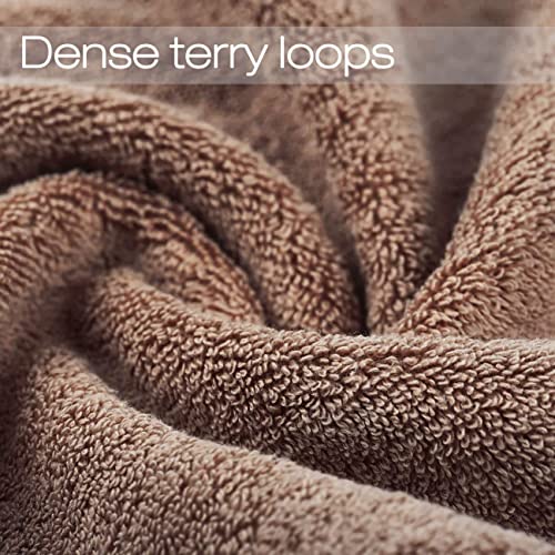 Cleanbear Bathroom Hand Towels, 100% Cotton Face Towels, 13” x 28” (Brown) | Soft Lightweight Quick-Drying Hand Towels Set of 2, Ideal for Hand, Face, Bath, Kitchen, Guests - color: Brown