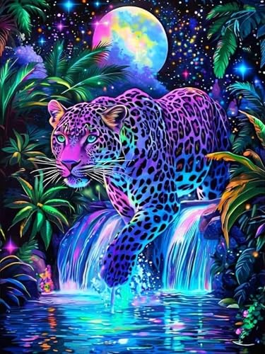 Animal DIY Diamond Art Kits for Adults, Moon 5D Diamond Painting Kits | Gem Painting, Dimond Art Paintings Kit, Full Drill Diamond Dot for Home Wall Decor 12 X 16 Inch - color: CM078